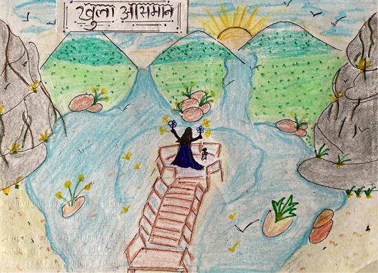 Children art contest Khula Asmaan shortlist - Sakshi Kodape