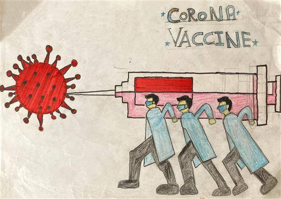 Painting  by Alaka valawi - Corona Vaccine