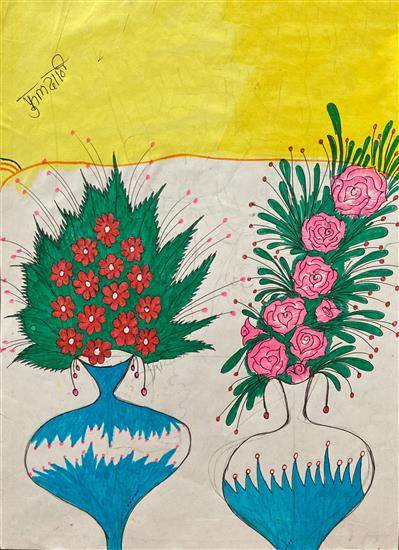 Painting  by Dhurpata Bharude - Flower Pots