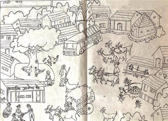 My Village - 6, painting by Pratibha Kuvar