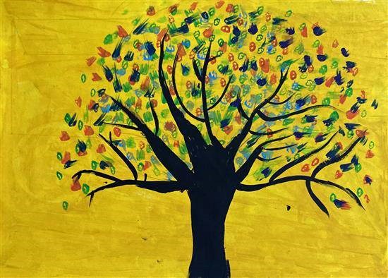 Colorful Tree, painting by Savitri Sabale