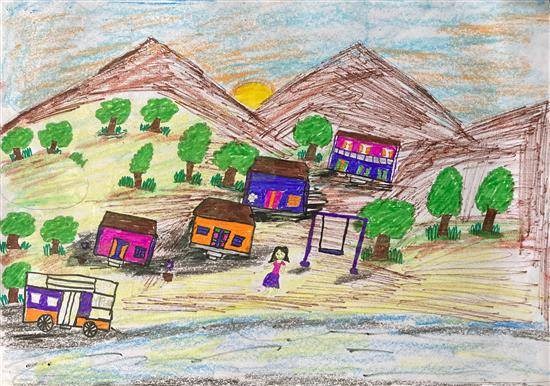 My Village - 7, painting by Preeti Madavi