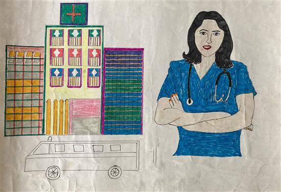 Painting  by Komal Chimote - My dream is to be a Doctor