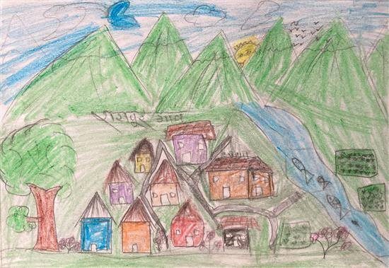 Raypur Gav, painting by Ajay Dhande