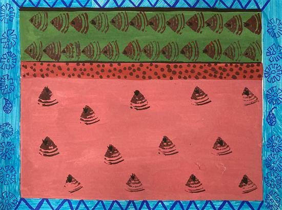 Saree Design, painting by Gita Tote