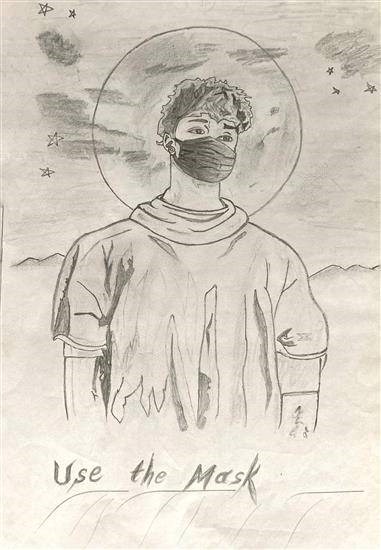 Use the mask, painting by Tirath Bethekar