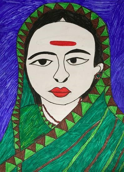 Savitribai Phule, painting by Priyanka Belsare