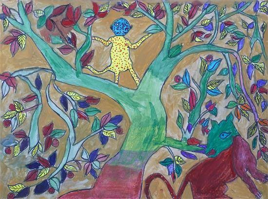 Animals in forest, painting by Priyanka Belsare