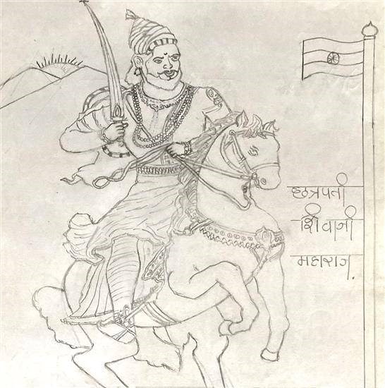 Chhatrapati Shivaji Maharaj - 1, painting by Yoyo Kasdekar