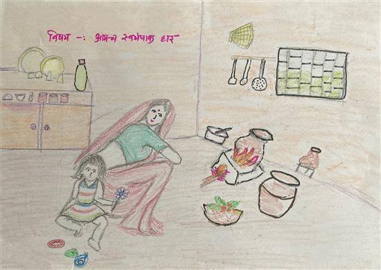 Painting  by Rohini Pawar - Our Kitchen