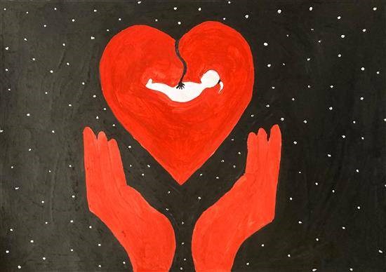 Save Girl Child, painting by Vaishali Khadake