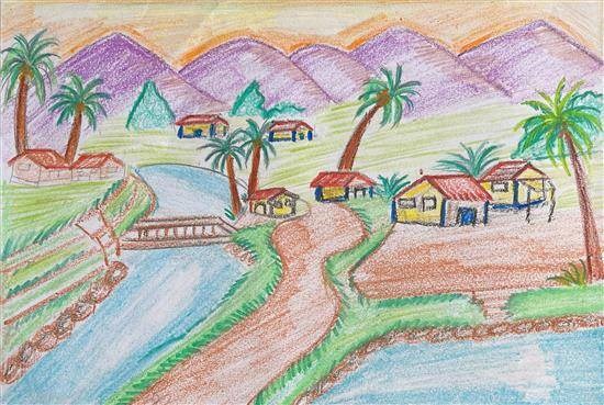 Scenery - 13, painting by Savitri Bhusum