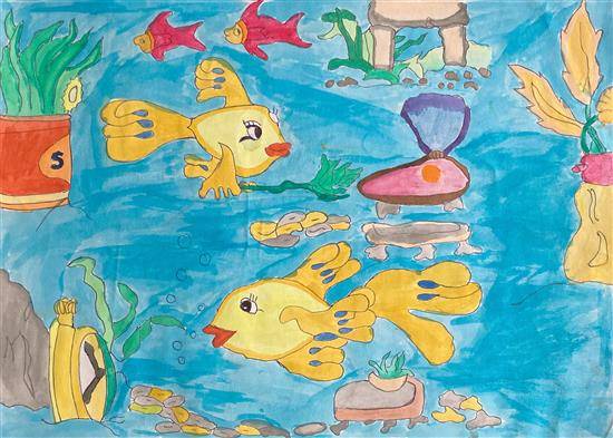 Painting  by Atul Dhodhade - Aquarium