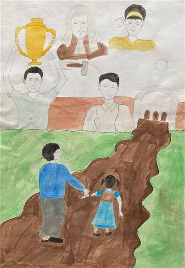 Painting  by Archana Wadu - Children's dreams in younghood