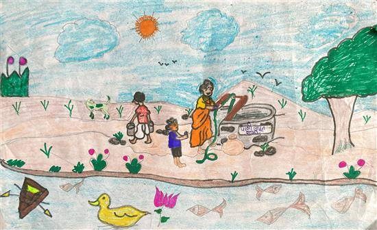 Save Water, painting by Komal Kumari