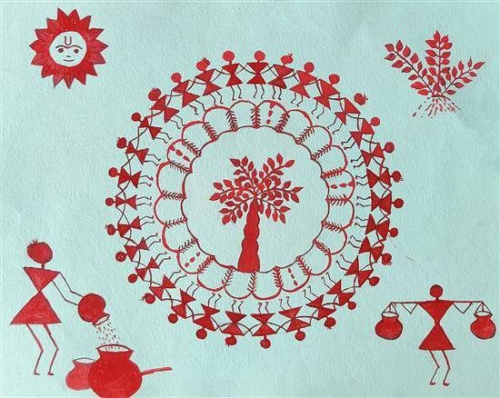 Tribal Life - 7, painting by Vanita Bhandare