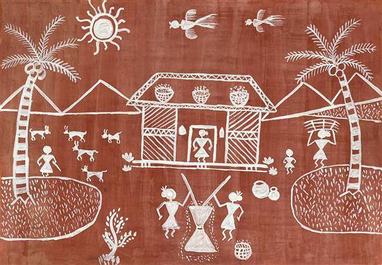 Painting  by Hitesh Bagul - Tribal Life - 6