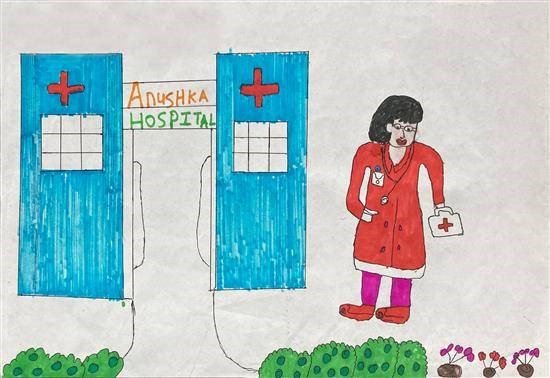 My dream is to be a Doctor, painting by Madhuri Chaudhari