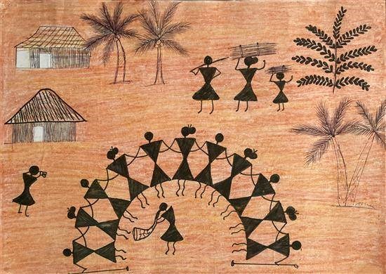 Tribal Life - 5, painting by Utkarsha Sahare