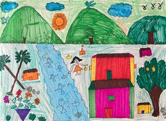 My town, painting by Nanda Bendkoli