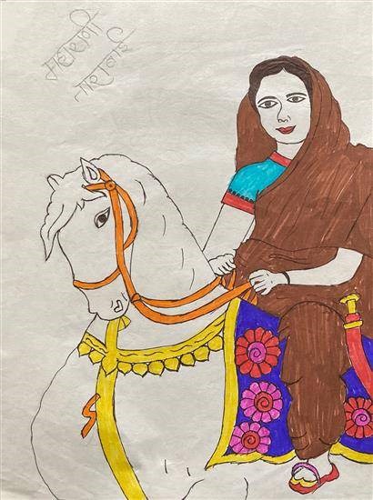 Maharani Tarabai, painting by Pooja Bhale