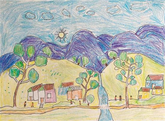 My Village - 16, painting by Rohit Rathad