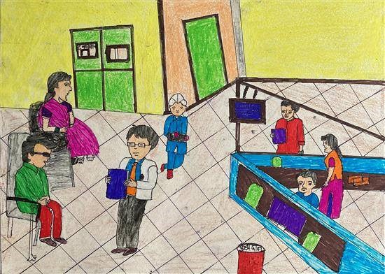 Hospital, painting by Hemlata Shingade