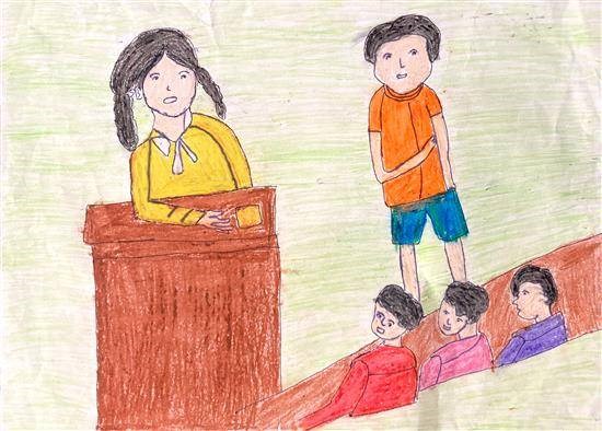 Speech competition, painting by Divya Kom