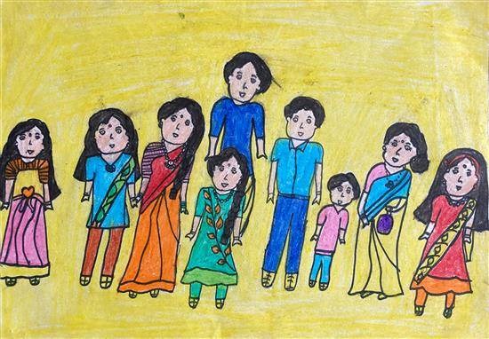 Joint family, painting by Priyanka Kinzare