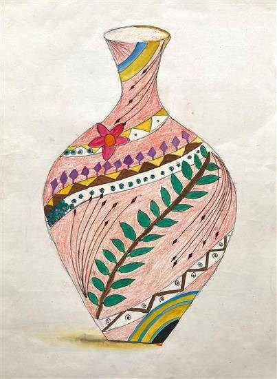 Designer flower vase, painting by Rohan Sapate