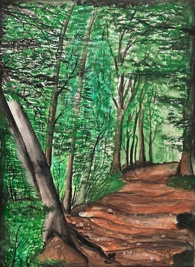 Into the forest, painting by Vivek Dhadaga