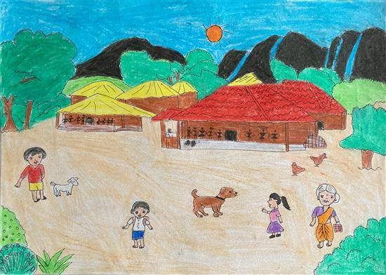 My Village - 18, painting by Sanika Shanwar