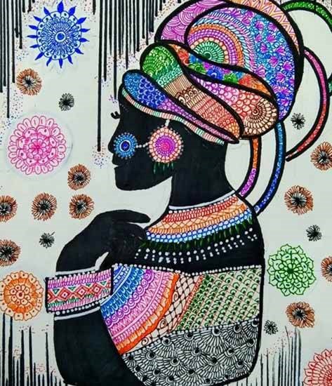Colorful mandala, painting by Kangna Garg