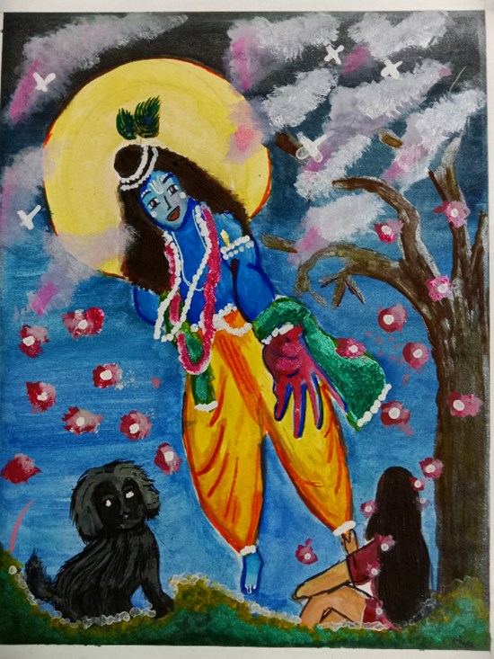 Krishna fate, painting by Kangna Garg
