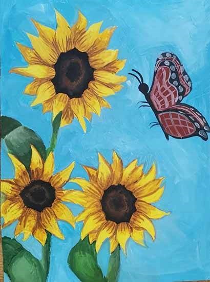 Sunflowers, painting by Adelina Petrova