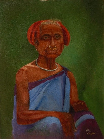 A Tribeswoman, painting by Arun Akella