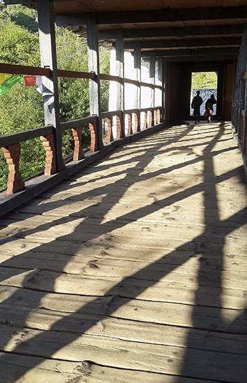 painting by Milind Sathe - Shadows at Paro dzong