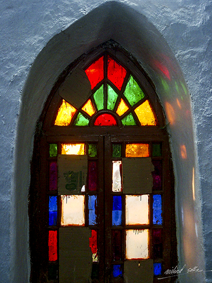 painting by Milind Sathe - Stained Glass at church