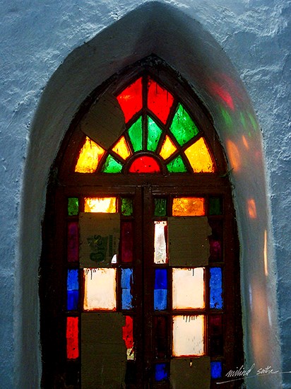 Stained Glass at church, photograph by Milind Sathe