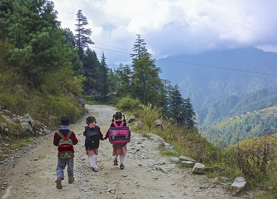 painting by Milind Sathe - What a way to school