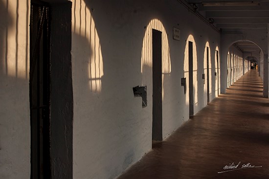 Walking the corridor at Cellular Jail, photograph by Milind Sathe