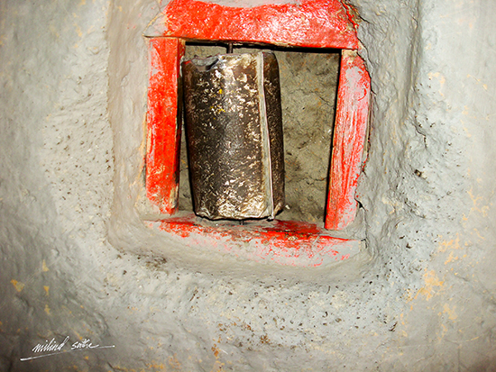 painting by Milind Sathe - Prayer Wheel at Dhangkar Monastery