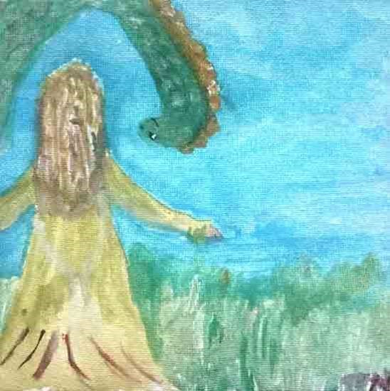 Imaginary friend, painting by Anamira Rahman