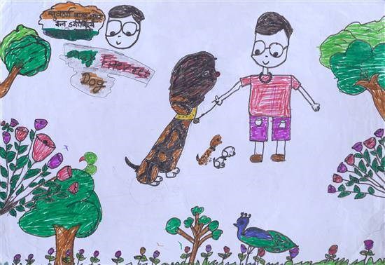My pet Dog, painting by Suvarna Zugare