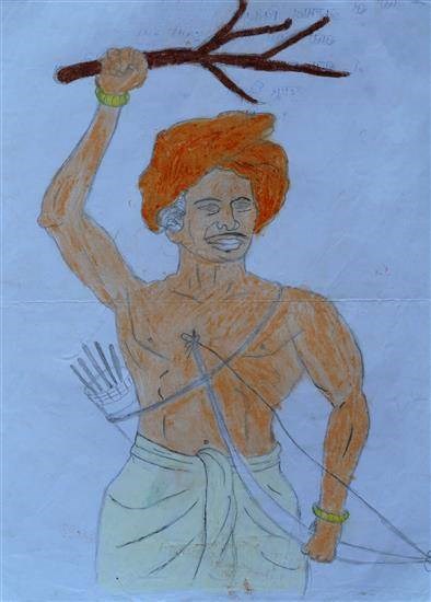 Tribal Revolutionary, painting by Swati Paradhi