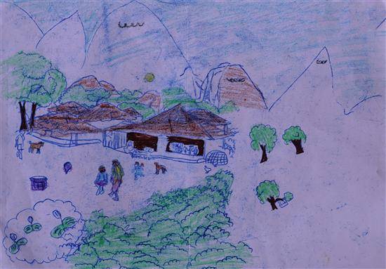 Painting  by Arya Gorakh Dive - My Village