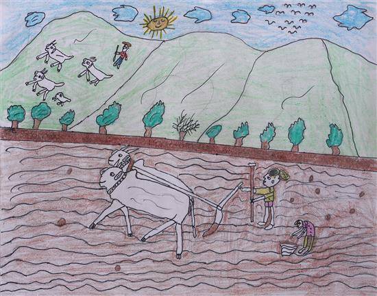 Painting  by Ashish Tukaram Pawara - Farmer