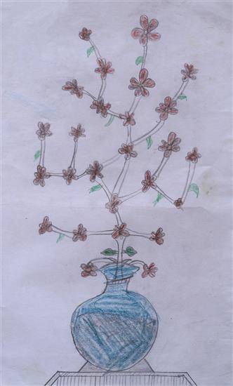 Painting  by Munna Pawara - Flowers in pot