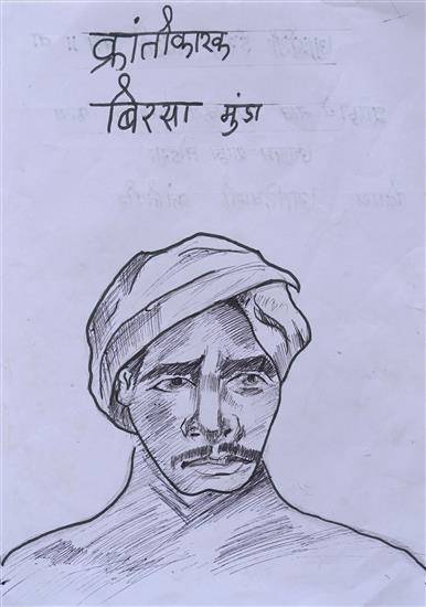 Painting  by Ashwini Rapanji - Revolutionary Birsa Munda