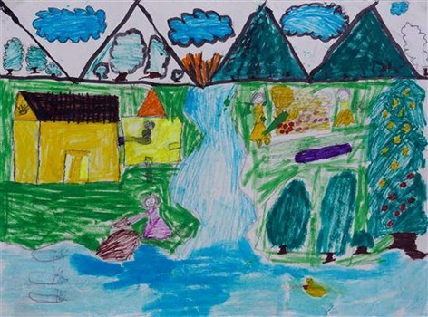 Market at village, painting by Gayatree Bendkoli
